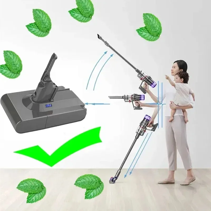 100% Original for Dyson V8 12800mAh 21.6V Battery for Dyson V8 Absolute/Fluffy/Animal Li-Ion Vacuum Cleaner Rechargeable Battery