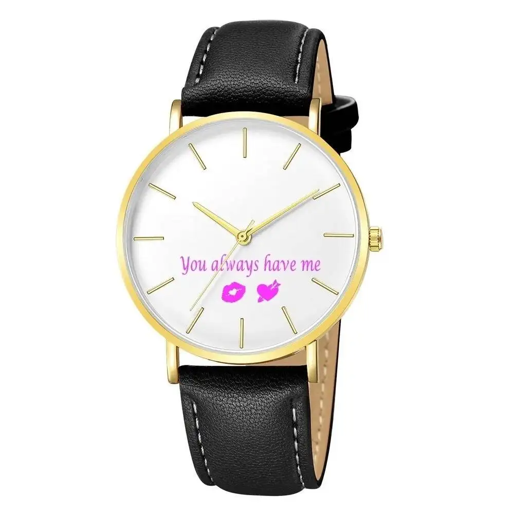 Personalisasi Nama Foto Jam Tangan Quartz Kustom Dengan Logo Cetak untuk Hadiah Wanita Pria