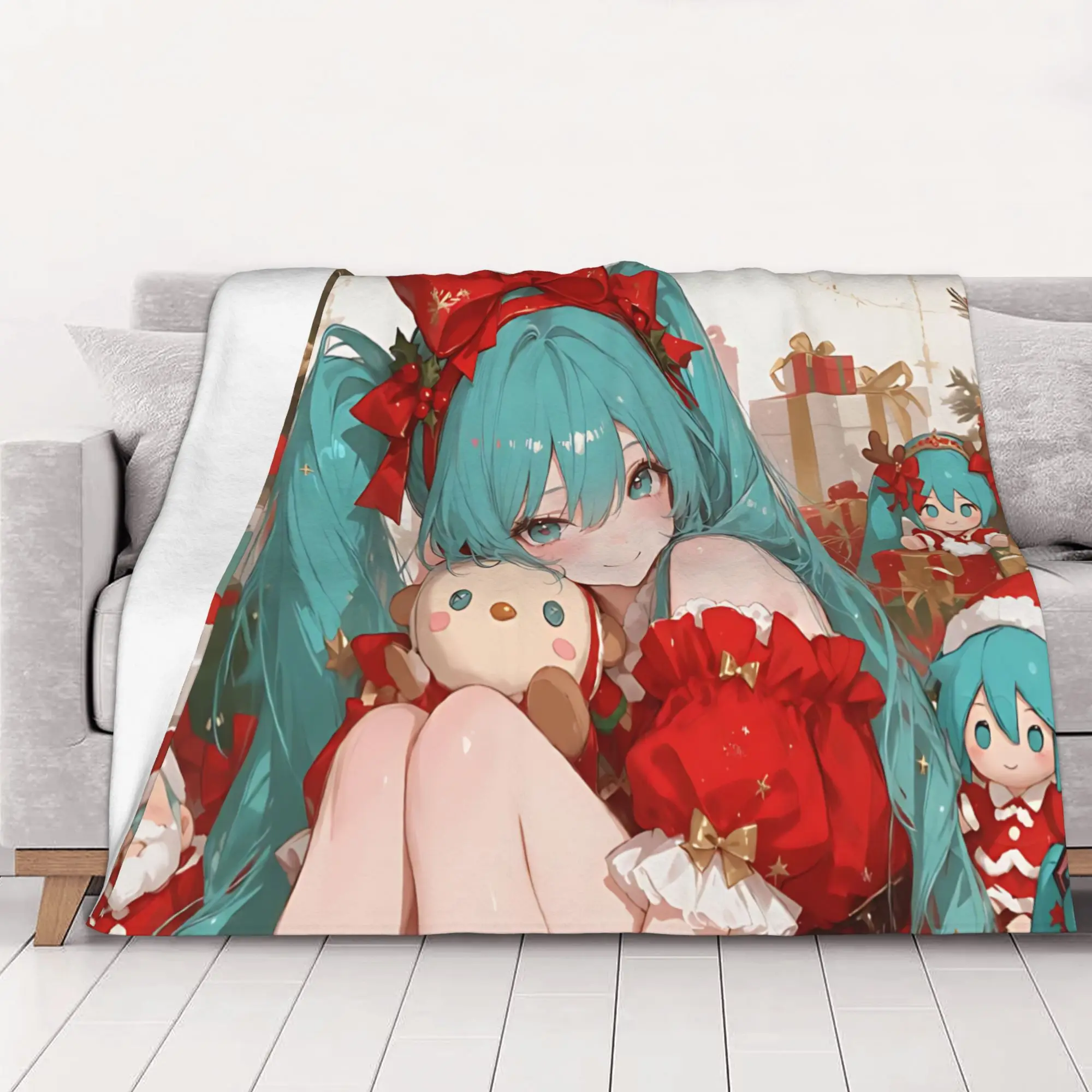 1PC Your Christmas Gift  Hatsune Miku  home room decorations Winter Blankets for Adults Bedding Home Interior Sofa Knee