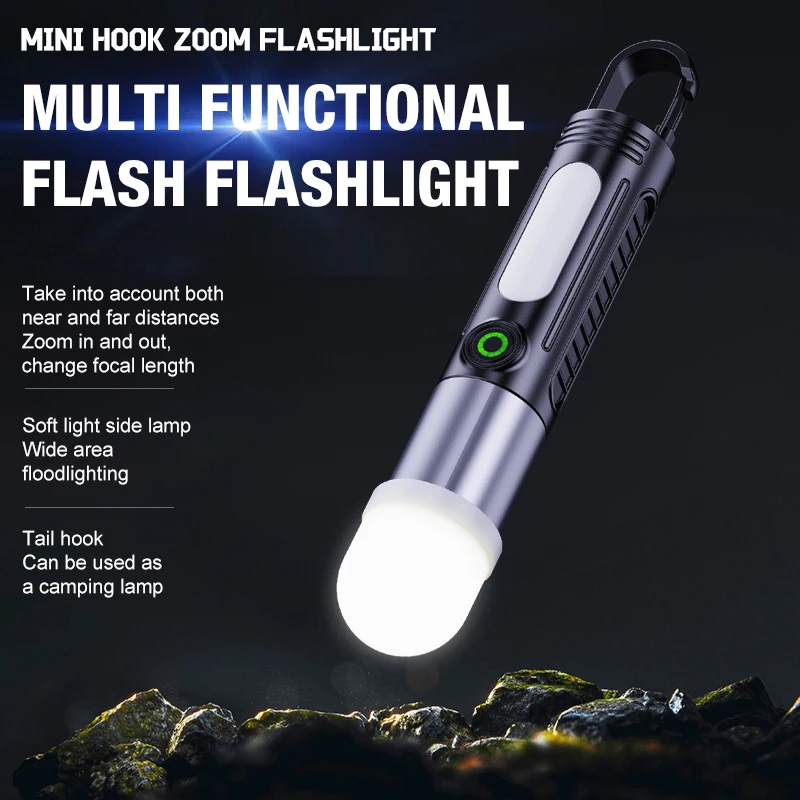 

Multifunctional Mini Strong Light Flashlight Outdoor Camping Lighting Flashlight Work Light Camping Tent Light
