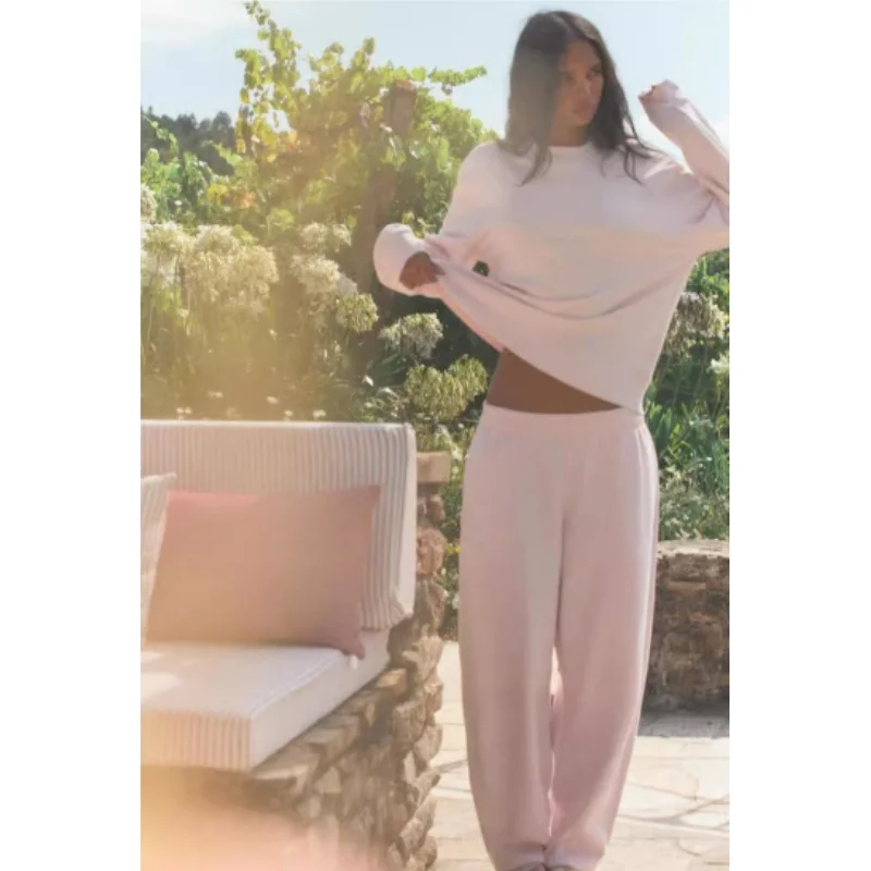 Nieuw 2024 Faionable Oversized Long Sve round Ne Fce Sweatshirt voor dames, matchend, comfortabel, normale lengte, kleur