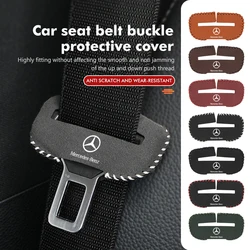Car Seat Belt Buckle Clip Protector Suede Anti-Scratch Cover For Benz W202 W212 W126 W140 W168 W177 CLS GLE GLC GLS CLA