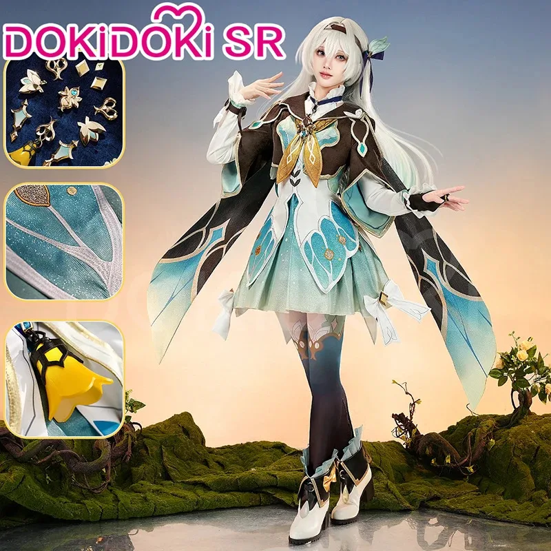 LQIN STOCK اليراع تأثيري حلي لعبة هونكاي: ستار السكك الحديدية DokiDoki-SR HSR أنثى لطيف زي المخرج اليراع شعر مستعار تأثيري Hallowe