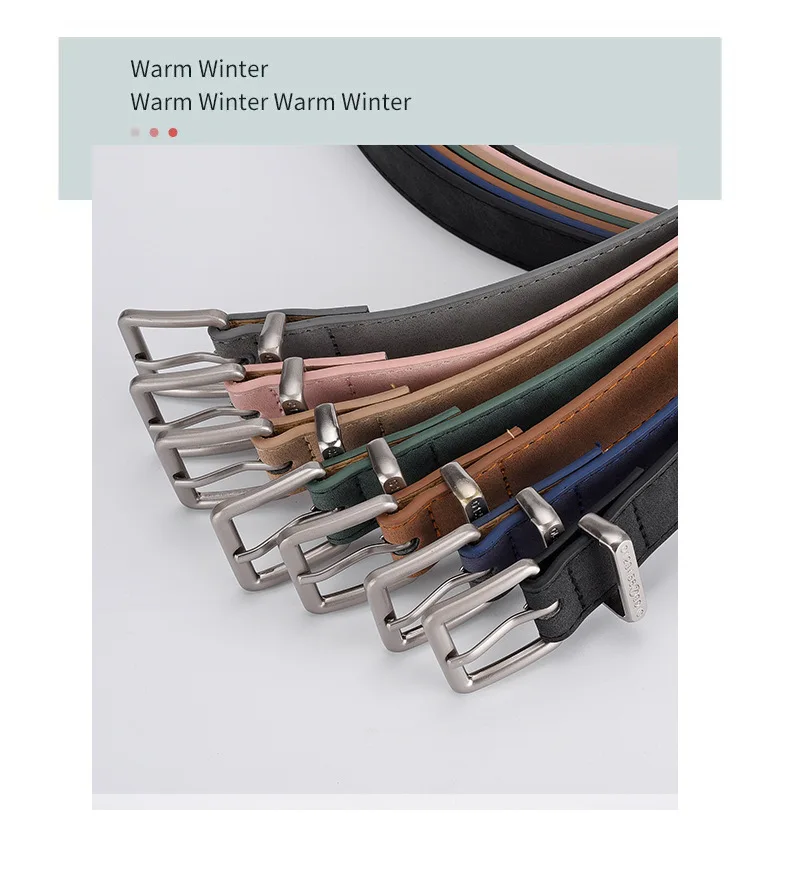 Damengürtel, modisch, Dornschließe, dünner Gürtel, echter Luxus, weicher Gürtel für Damen mit Cargohose, Jeans, Unisex-Gürtel, PU-Ledergürtel für Herren – Detail 1