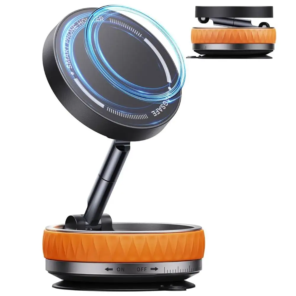 

360° Adjustable Vacuum Magnetic Phone Holder, Magnetic Car Phone Mount, Hands-Free Suction Cup Phone Holder for Car/Gym/Mirro