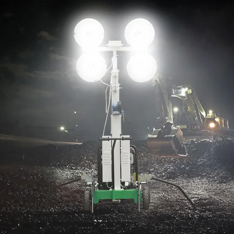 5 m 9 m Outdoor-Diesel-Ballon-Lichtturm, LED-Signalturm-Licht, 800 W/1200 W/4000 W Licht, zuverlässige mobile Beleuchtungslösungen