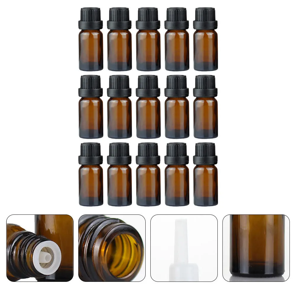 

20Pcs Essential Oil Bottles Amber Glass Small Refillable Leak Proof Travel Storage Essential Oil Bottle
