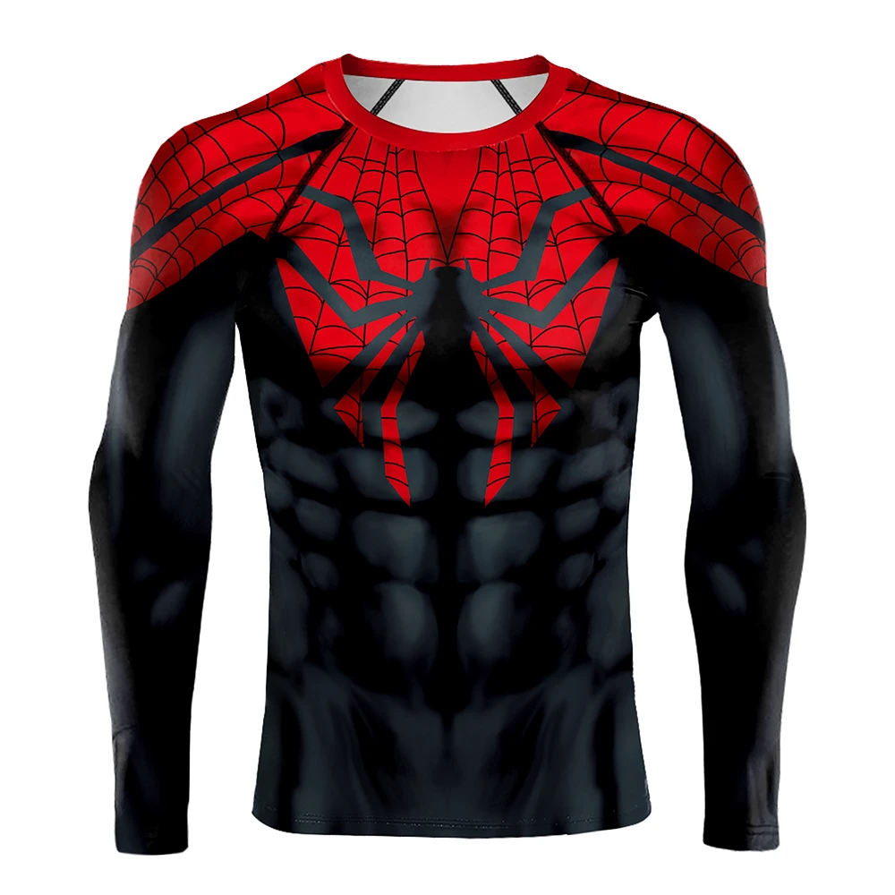 Superhero T-shirt Fashion Comics Spider Cosplay Mens Compression Fitness Clothes Sport Jersey T Shirt Male Gym Fitness Tops