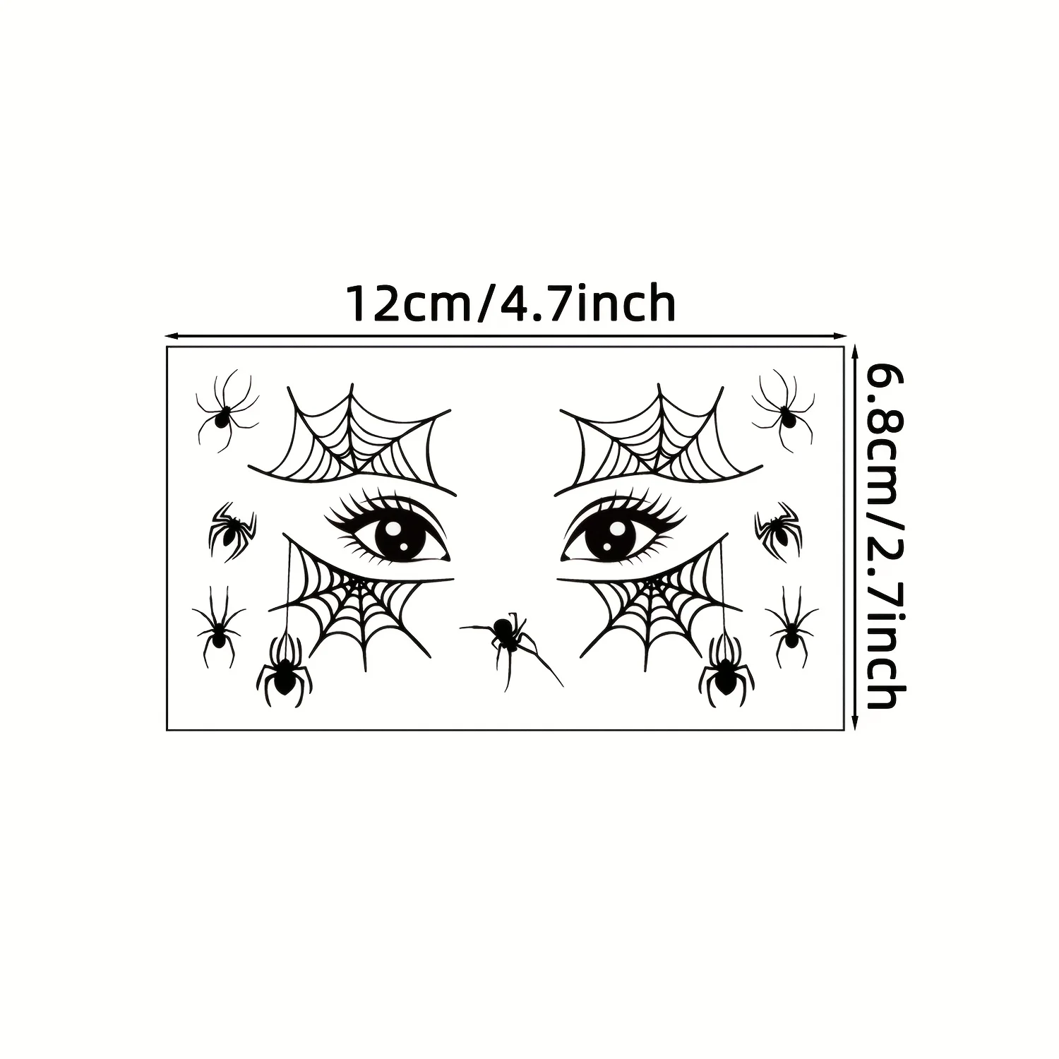 Halloween Spider Web Temporary Tattoo Stickers, 10pcs Waterproof Fake Tattoos for Face & Eyelids, Party Makeup Decals