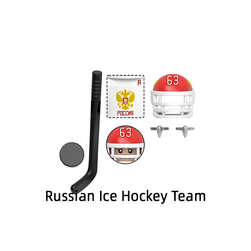 The G0164 Ice Hockey Team Model Blocks MOC Bricks Set Gifts Toys