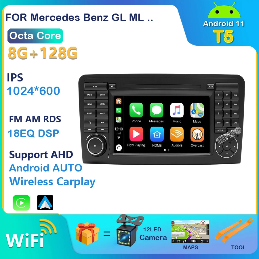 

8+128G Carplay 2Din Android 11 For Mercedes ML W164 X164 ML350 ML300 GL500 ML320 ML280 GL350 Car Radio Stereo GPS Navigation