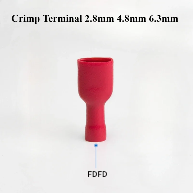 

10-100Pcs FDFD 2.8mm 4.8mm 6.3mm Terminal Red Blue Yellow Spade Insulated Electrical Crimp Terminal Connector Wiring Cable Plug