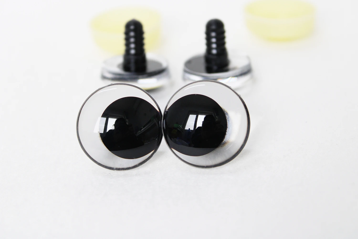 10 Stück/Set Handbemalte Farbige 12mm-40mm 3D Komische Runde Glitzer-Spielzeugaugen mit Hartem Gewichtsring - Größenoptionen – Detail 3