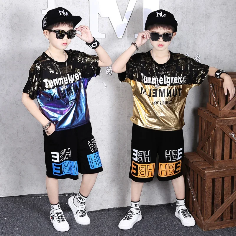 

Children's drum performance clothing boys' hip-hop trendy clothing street dance sets boys' trendy clothing cool walking show