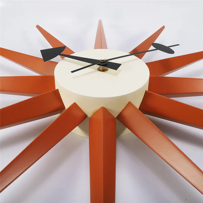 Imagem -06 - Popular Multi Cor Sunburst Relógio de Parede Designer Luxo Slient Quartz 47cmwall Decor Relógio Sala Horloge Classisc Criativo