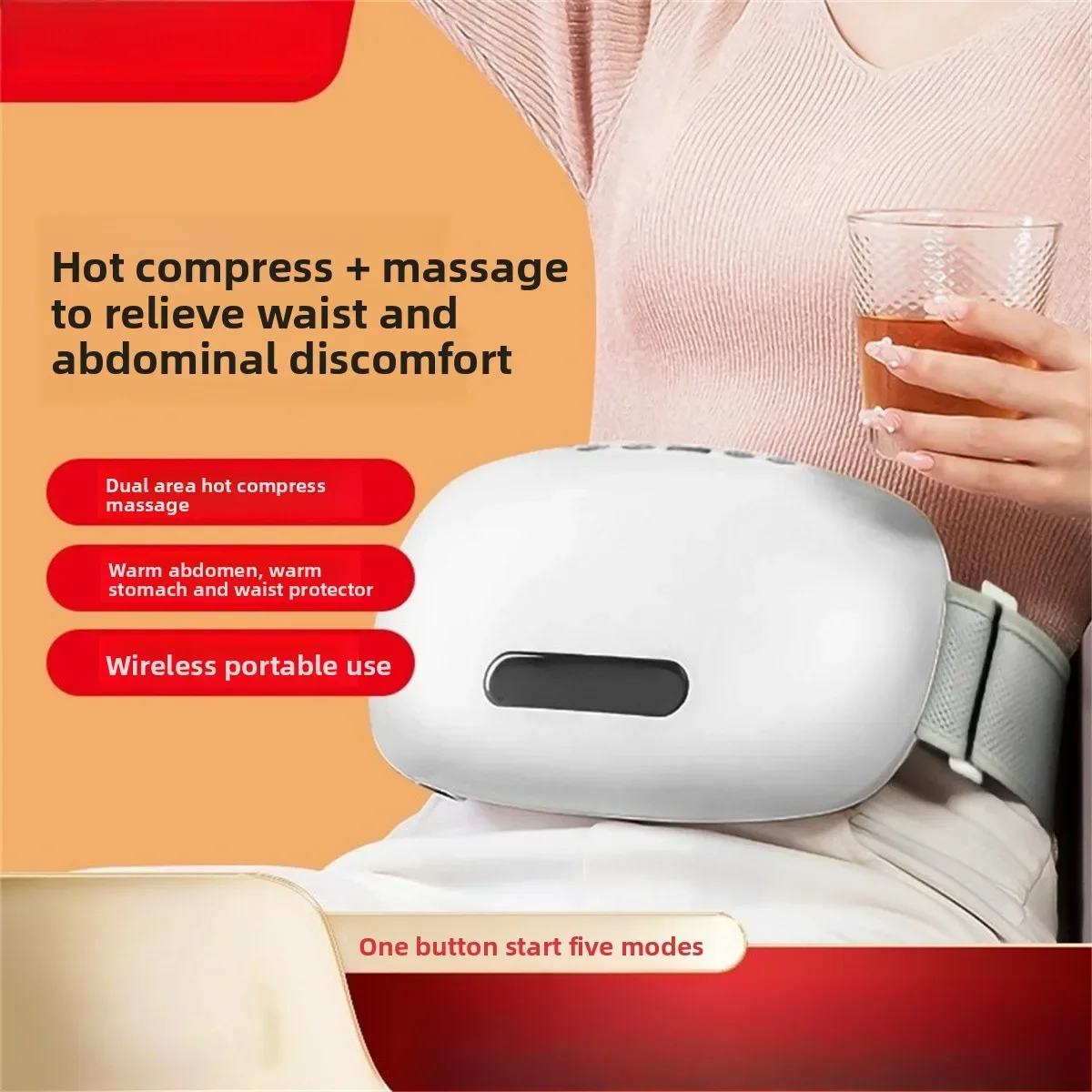 HOT SALE Waist Abdominal Massager Belly Rub Magnet Automatic Hot Compress Abdominal Rub Instrument Multi-function