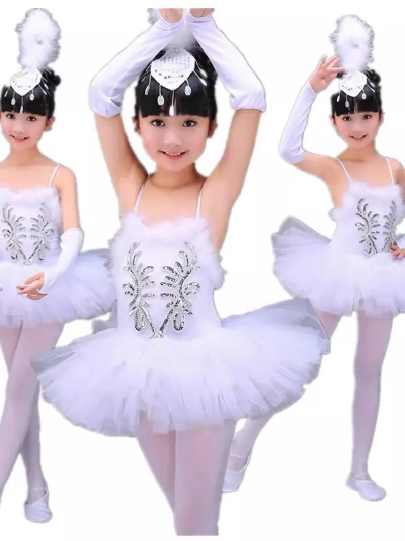 Children Professional White Swan Lake Ballet Tutu Costume Girls Ballerina Dress Kids Ballet Dress Dancewear Dance Dress For Girl