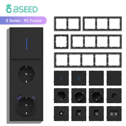 BSEED 1/2Gang Mechanical Light Switches EU Type-c USB Power Sockets TV/ST/TL/CAT6 Internet Wall Sockets DIY Parts Plastic Frames