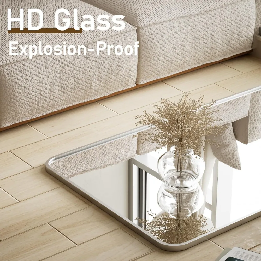 Full Length Silver Mirror 65x24, Floor Standing or Wall Leaning, Suitable for Bedroom and Hallway, Rounded Corners for Safety