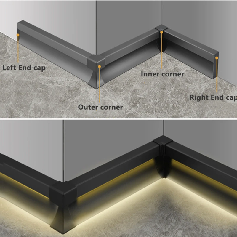 50/80mm wysokość LED listwy liniowe akcesoria do profili z aluminium listwy plastikowe wewnętrzne kątowe zewnętrzne złącze narożne