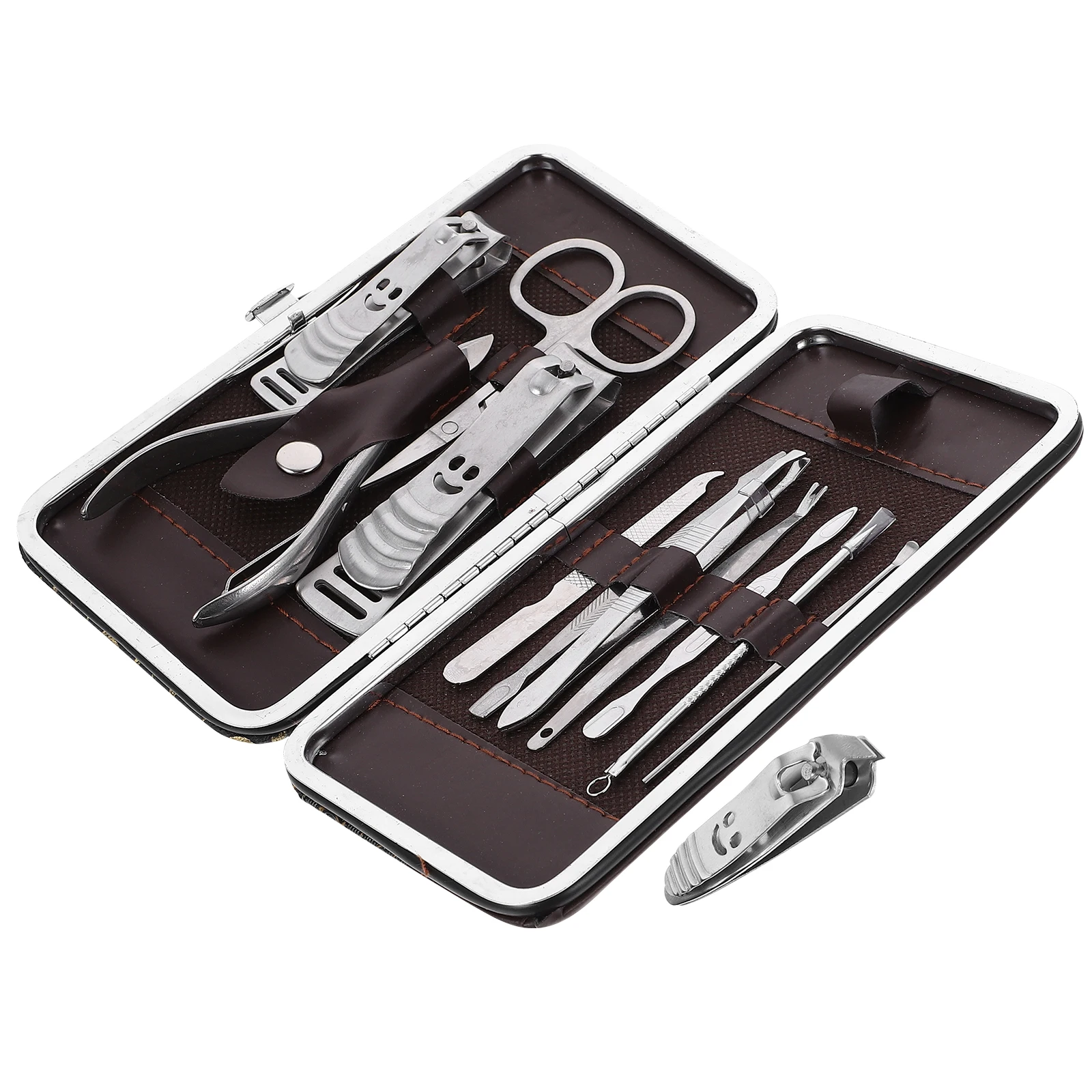 12 pçs conjunto de cortadores de unhas durável aço inoxidável viagem manicure pedicure ferramentas kit aliciamento acessórios cuidados pessoais