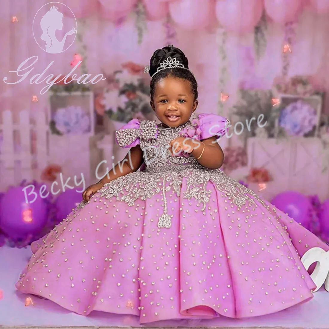 Customized Champagne Flower Girl Dresses For Wedding Luxury Crystal Quality Little Princess Evening Banquet Birthday Party Gown image 2