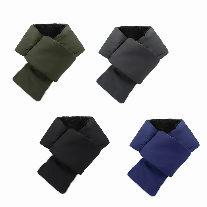 Autumn Winter Down Scarf For Men Women Girls Soft Cross Solid Colors Waterproof Plush Scarves Lady Warmer Neck Protection New