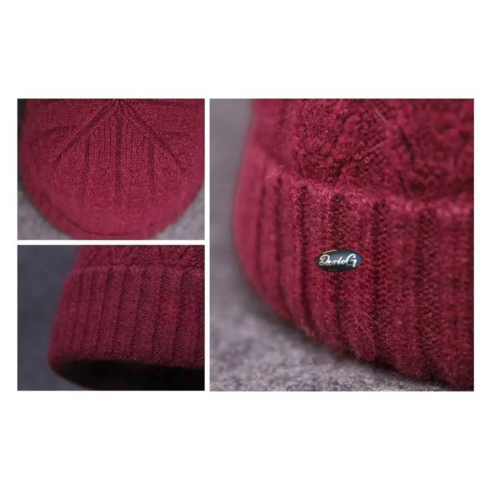 Casual Windproof Middle-aged Mother Hat Neck Warmer Thickened Hat Scarf Set Winter Warm Ear Protection Cap for Women