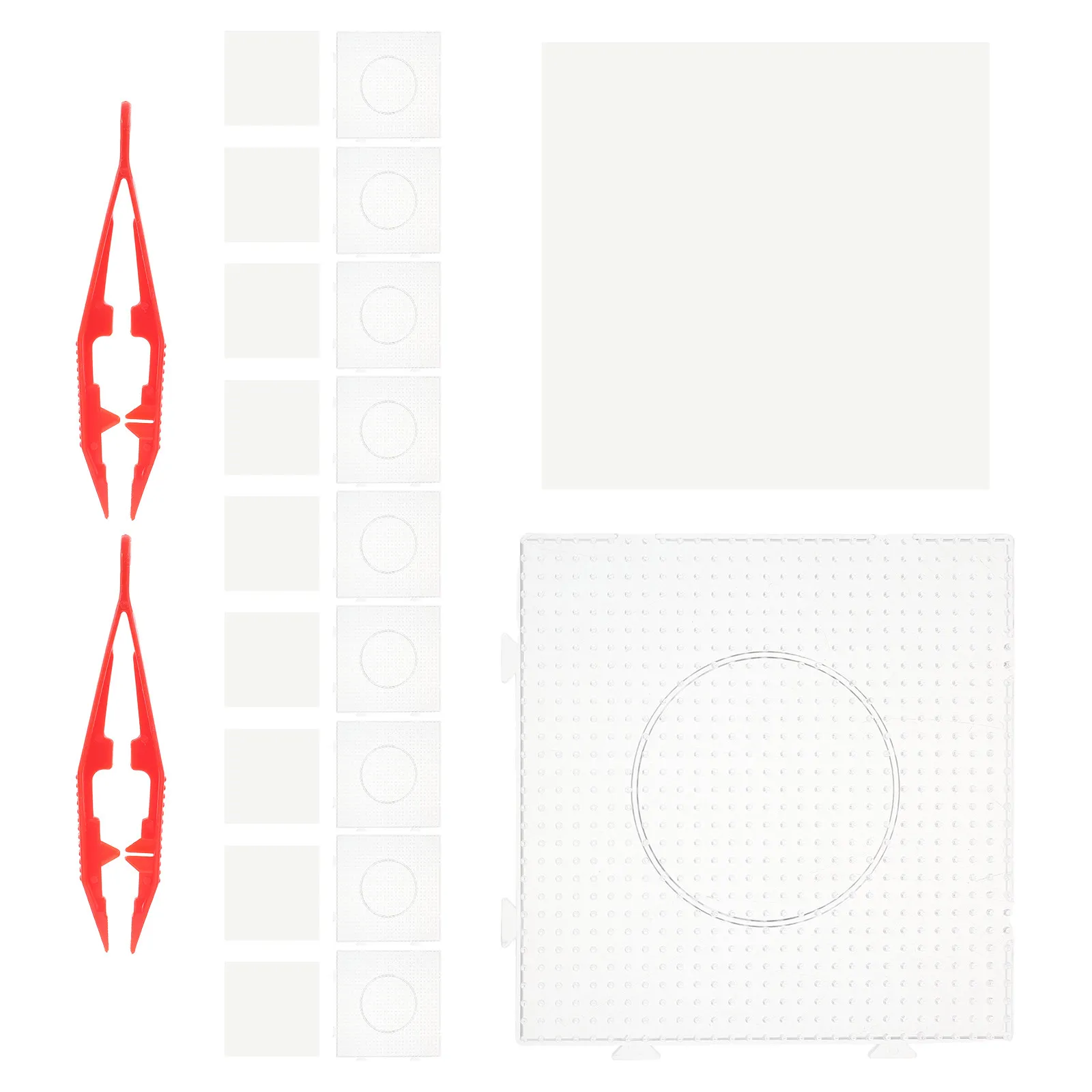 

1Set Fuse Beads Pegboard Large Clear Plastic Boards Connectable Square Craft Tray Precise Layout Fuse Beads Craft Supplies