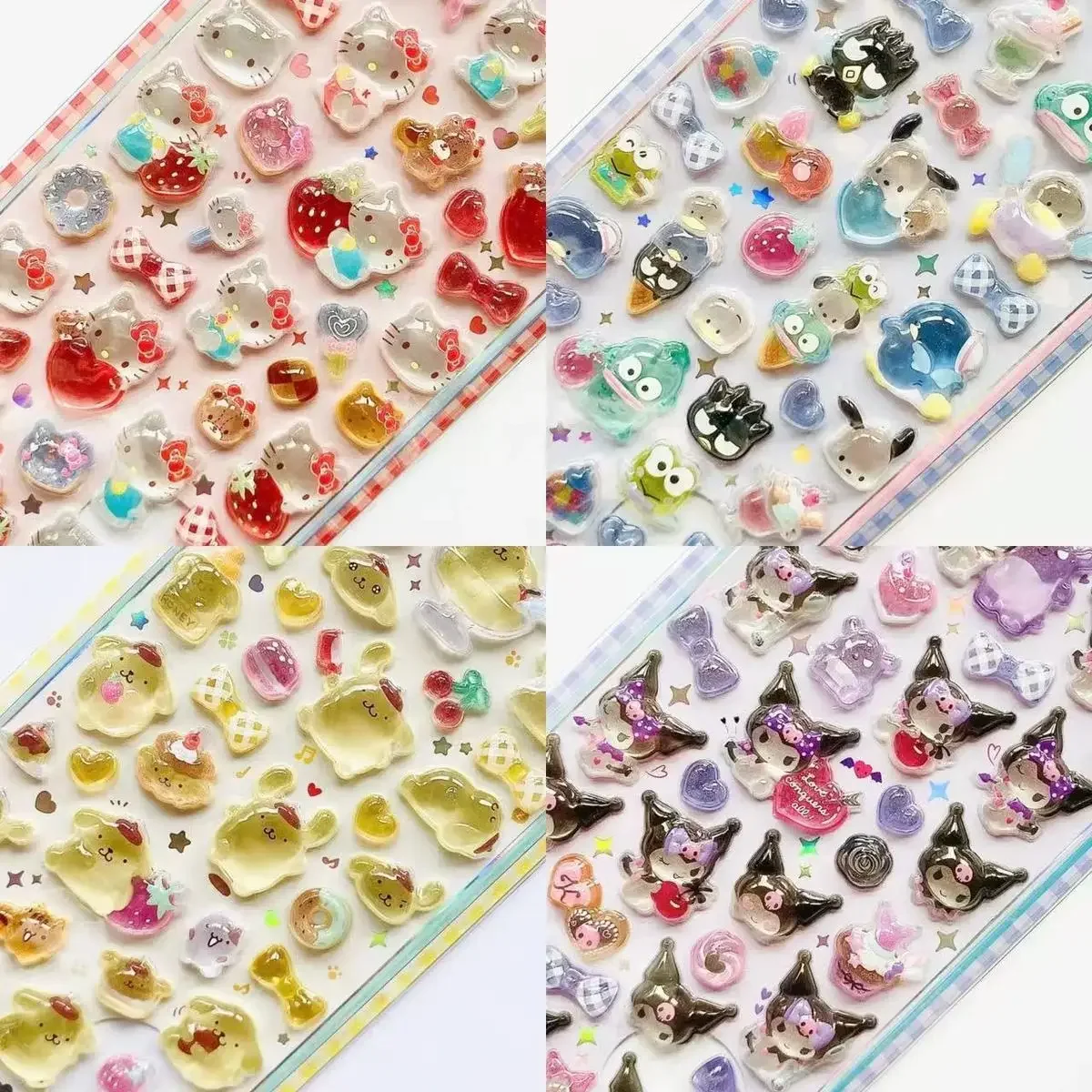 Autocollants 3D SanrioGoods pour scrapbooking, journalisation DIY, papeterie, agenda, autocollants mignons pour ordinateur portable, scrapbook, décoration de coque de téléphone