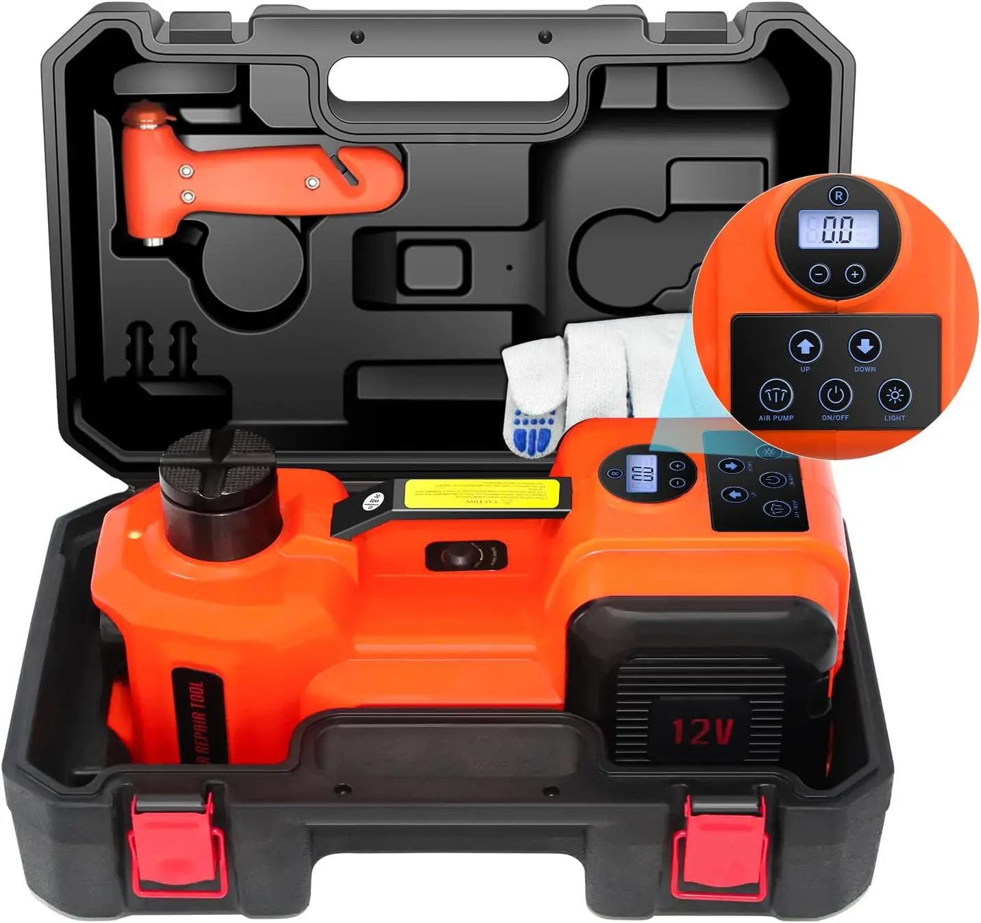 

Комплект электродвигателя для автомобиля, 5 тонн, 12 В, гидравлический автомобильный домкрат, подъемник для внедорожника, MPV, седана, грузовика, сменные шины, ремонт гаража с ЖК-дисплеем