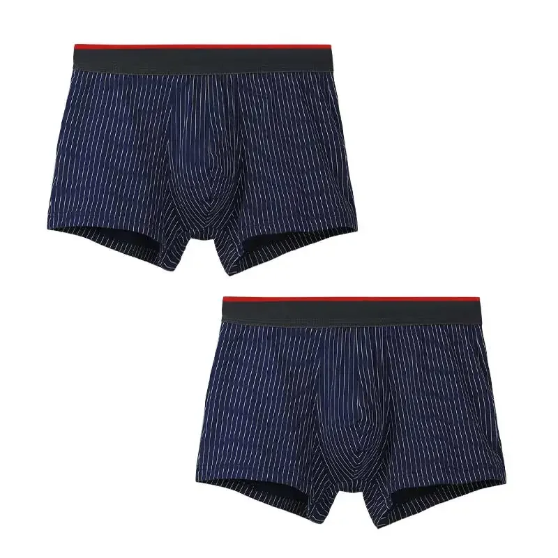 2PCS men's underwear pure cotton boxers teen large size short pants summer thin underpants