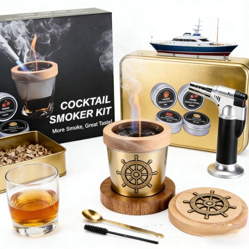 

Yacht Plane Party Whiskey Smoker Premium Gold Whiskey Flavor Tools High-end Gifts
