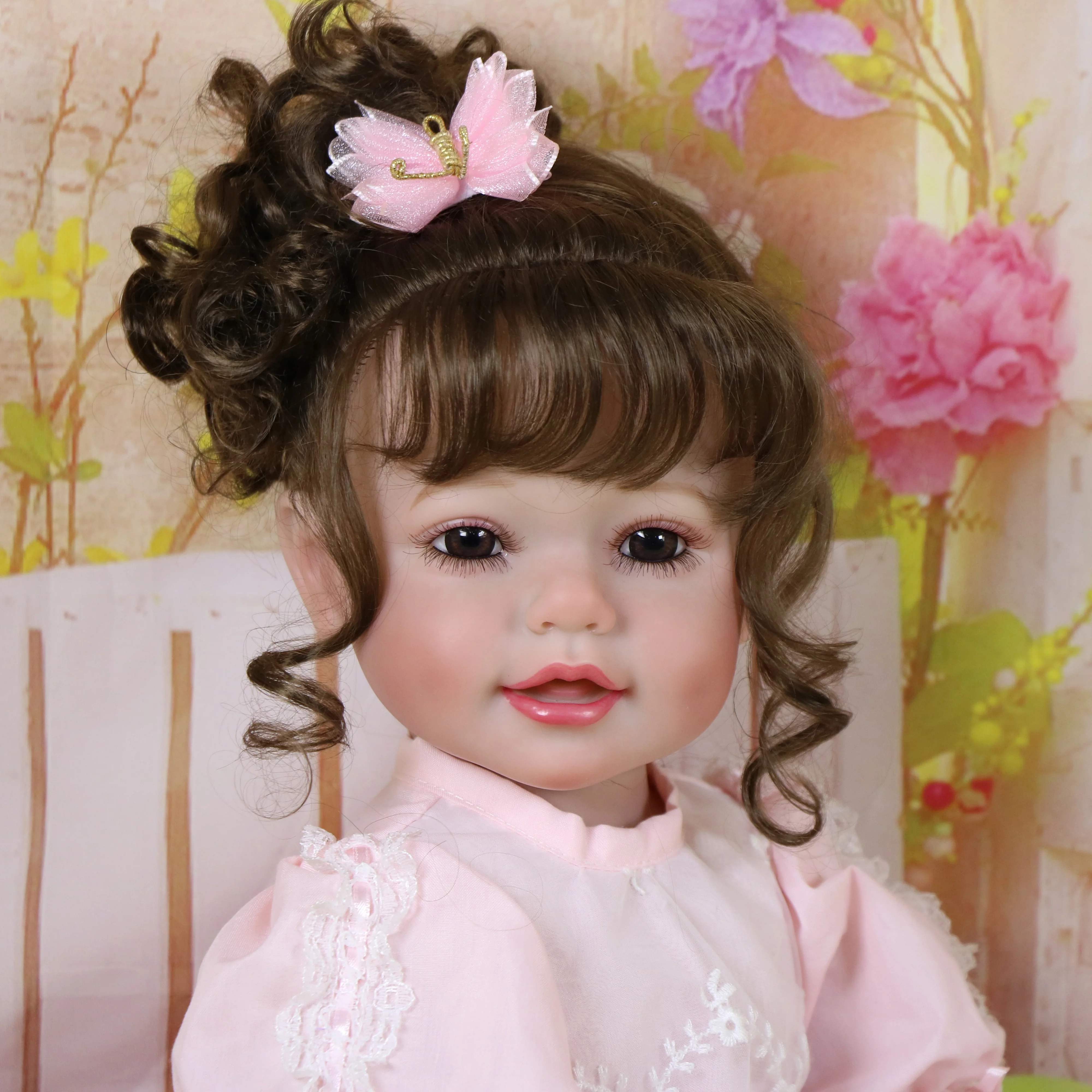 Poupée Reborn pour tout-petits, princesse papillon de 22 pouces, peau peinte en 3D sur le visage avec cheveux enracinés, cadeau de noël