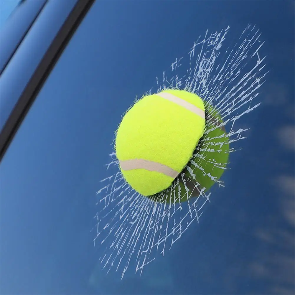 Baseball Broken Glass 3d Sticker Car Window Ball Hits Prop Self Adhesive Sticker Car Funny Stickers Decoration Prank Ball T G6g4