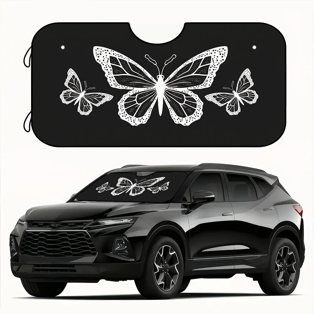 1pc, Butterfly Design Car Windshield Sunshade That Blocks UV Rays, Suitable For Trucks And Suvs, Helps Maintain A Cool And Prote
