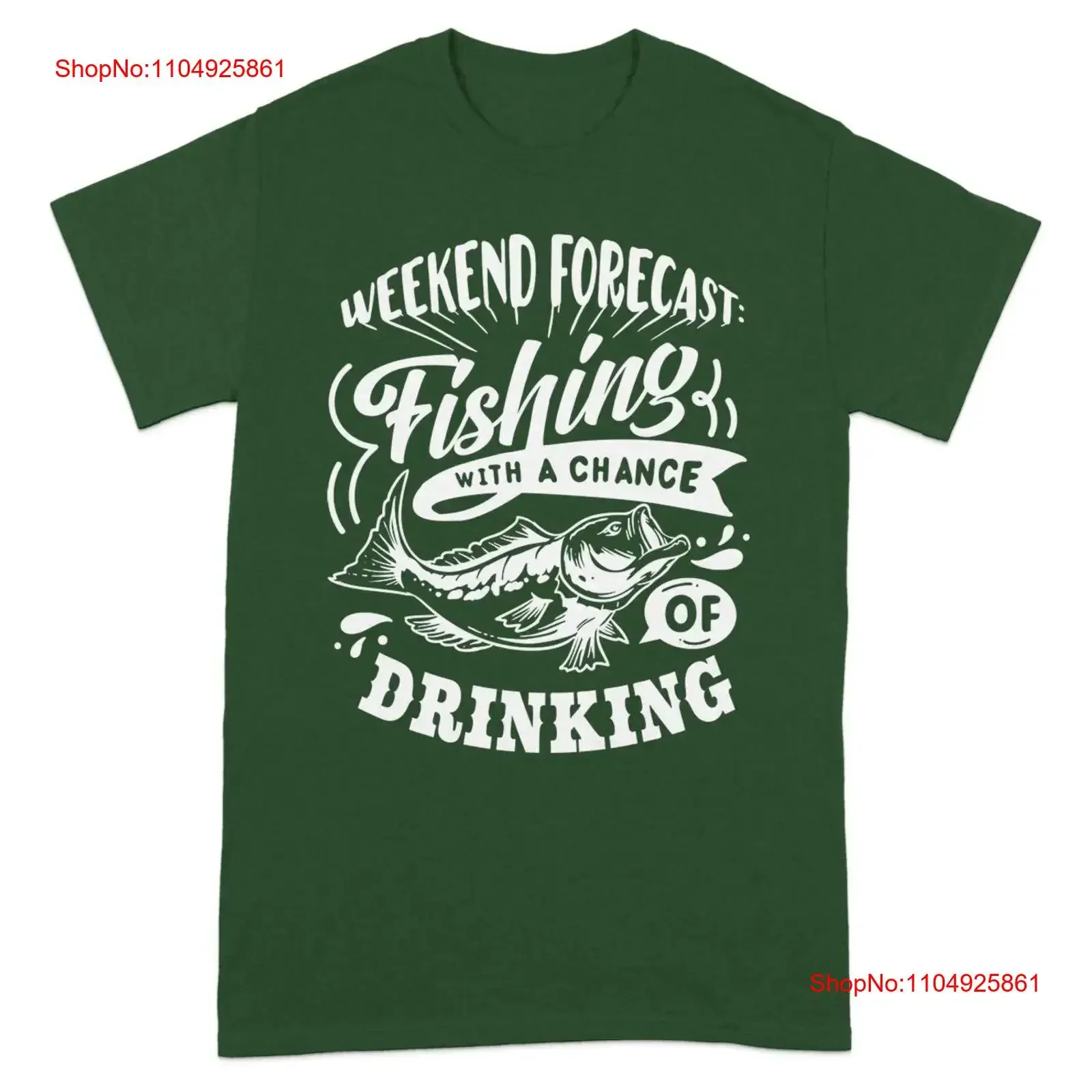 

Funny Fishing T Shirt Weekend Forecast Fisherman's Humor Chance of Drinking Cool Top vintage Washed graphic designer clothes