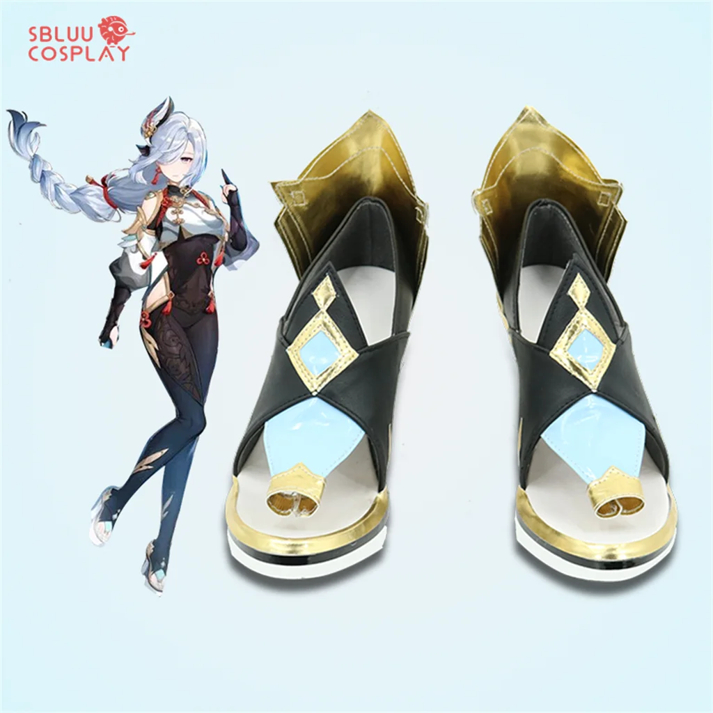 

SBluuCosplay Game Genshin Impact Shenhe Cosplay Shoes Halloween Carnival Boots Shen He Cosplay Prop Custom Made