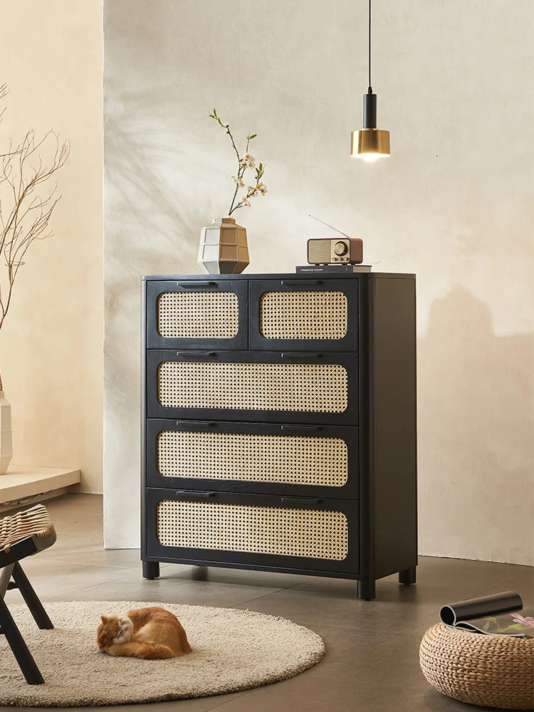 

Французская цельная древесина ротанговый винтажный ящик шкафчик B & B домашний шкаф для крыльца