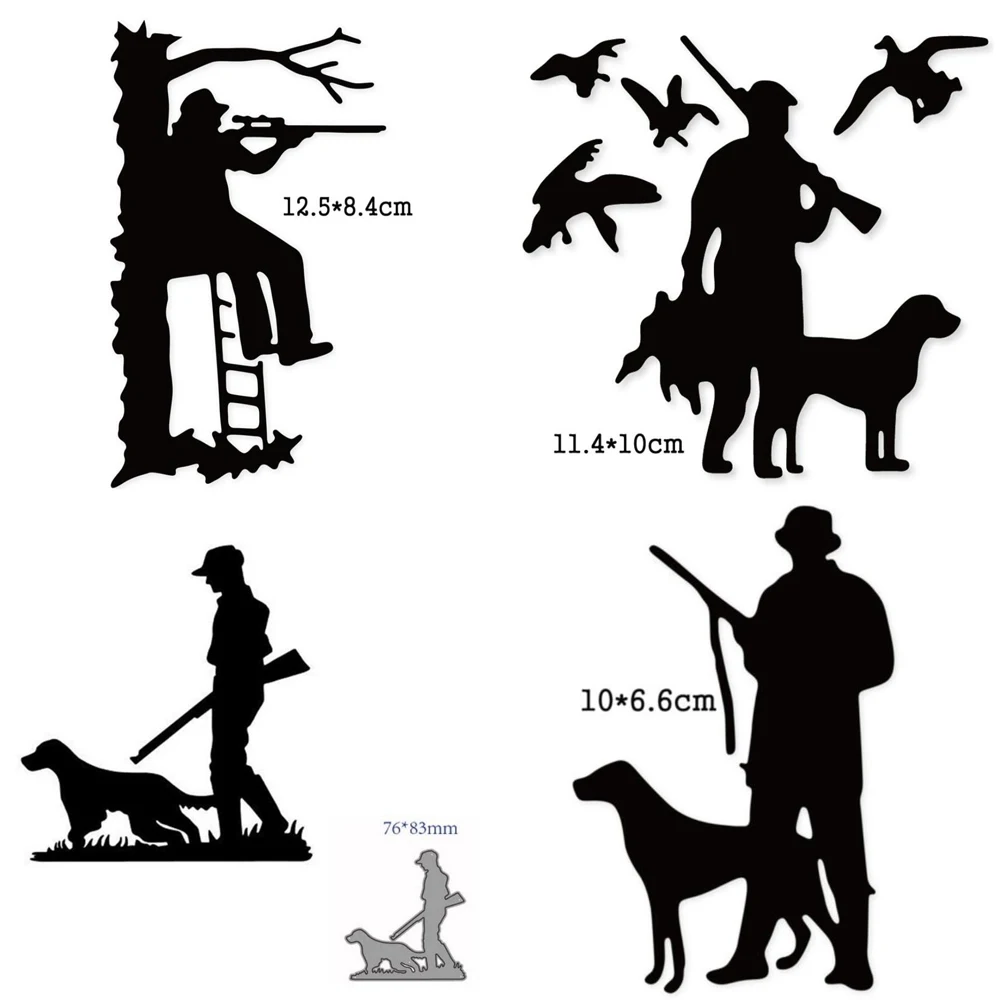Hunter dog Metalowe matryce do wycinania Scrapbooking Formy do wycinania kartek DIY Craft Nowe matryce do wytłaczania kartek Szablon