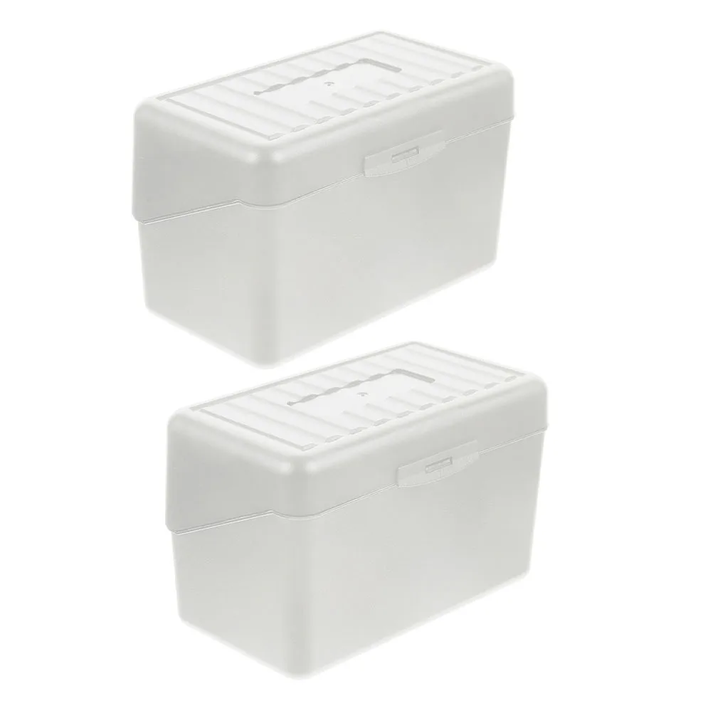 2 قطعة صندوق تخزين بطاقات العمل منظم مكتب حامل بطاقات المكتب المحمولة سعة كبيرة صندوق بطاقات الفهرس للنساء والرجال #3