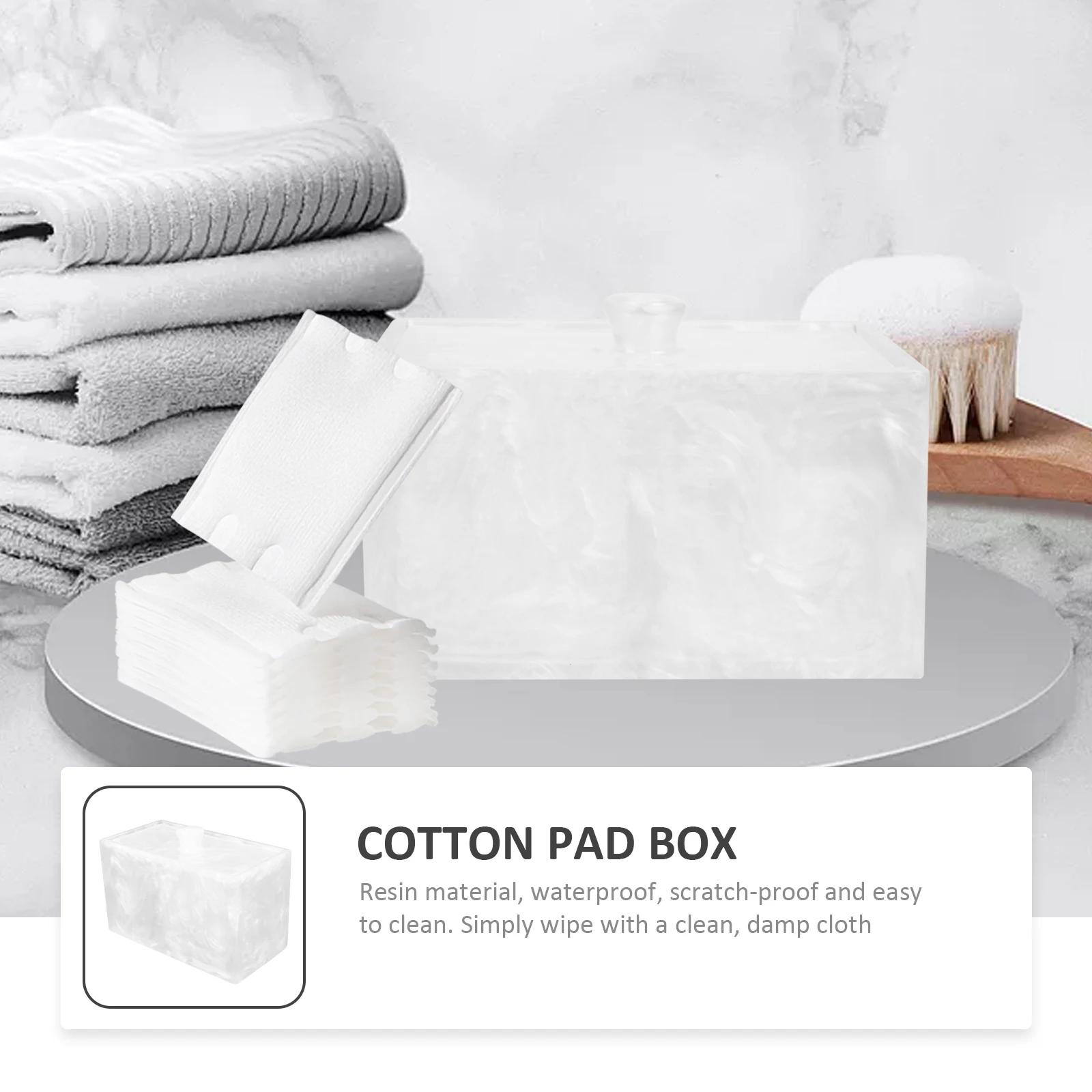 

Storage Box Cotton Pad Organizer Resin Container with Lid Detachable Divider Swabs Balls Rounds Easy Clean