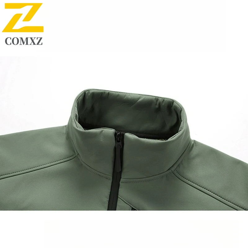 Soft Shell Jacket Men Winter 2025 Fleece Lined Thickened Warm Windproof Waterproof Coat Outdoor Hiking Camping Padded Jacket