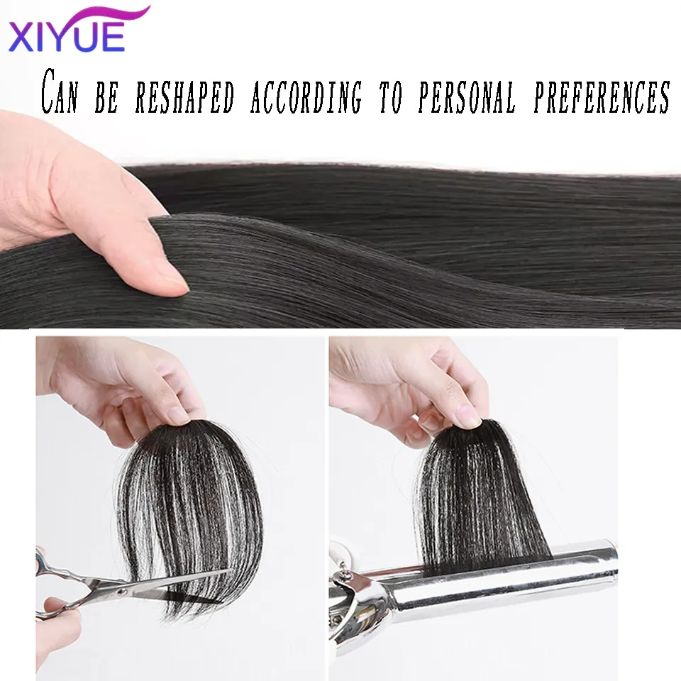 XIYUELiu Hai Wig Piece for Women\'s Light and Thin Age Reducing Head Curtain Celebrity with Invisible Oblique Liu Hai Front Wig L