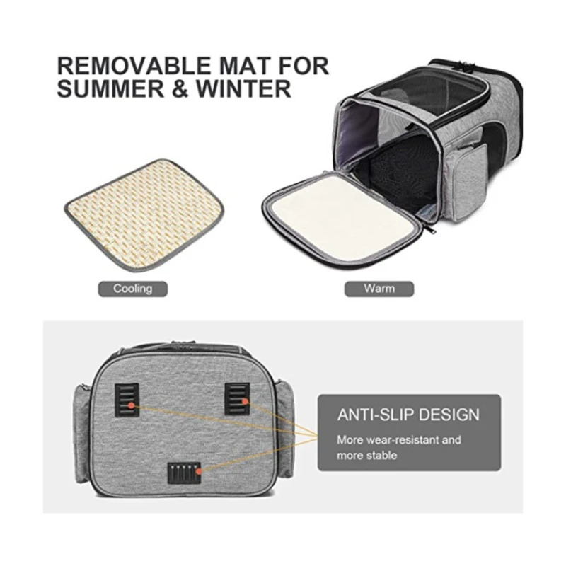 Mochila transportadora transpirable para gatos, bolsa de viaje plegable para transporte de mascotas, expandible, gran capacidad, creativa para gatos y perros