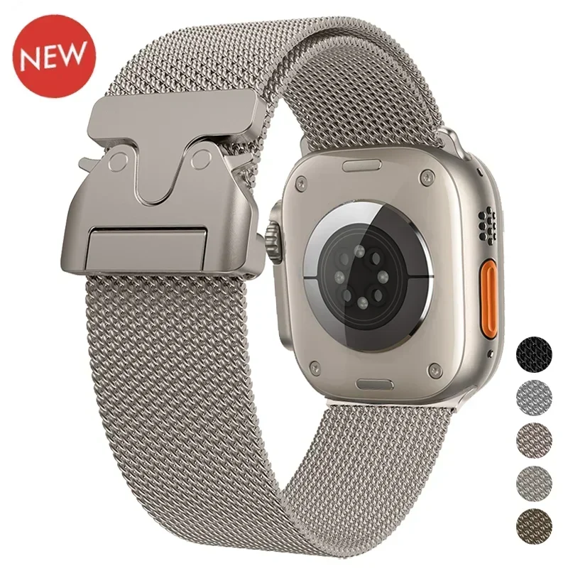 Riem Voor Appelhorlogeband 49Mm 45Mm 46Mm 41Mm 42Mm 40Mm 42Mm Milanese Lus Armband Correa Iwatch Serie 10 9 7 8 5 6 Se Ultra2