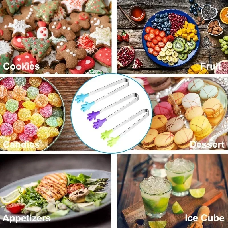 5 Stück Mini-Zange, handförmige Silikon-Lebensmittelzange, 12,7 cm große Kinderzange für Zuckerwürfel, Küchenzange, perfekt für Kinder – Detail 4