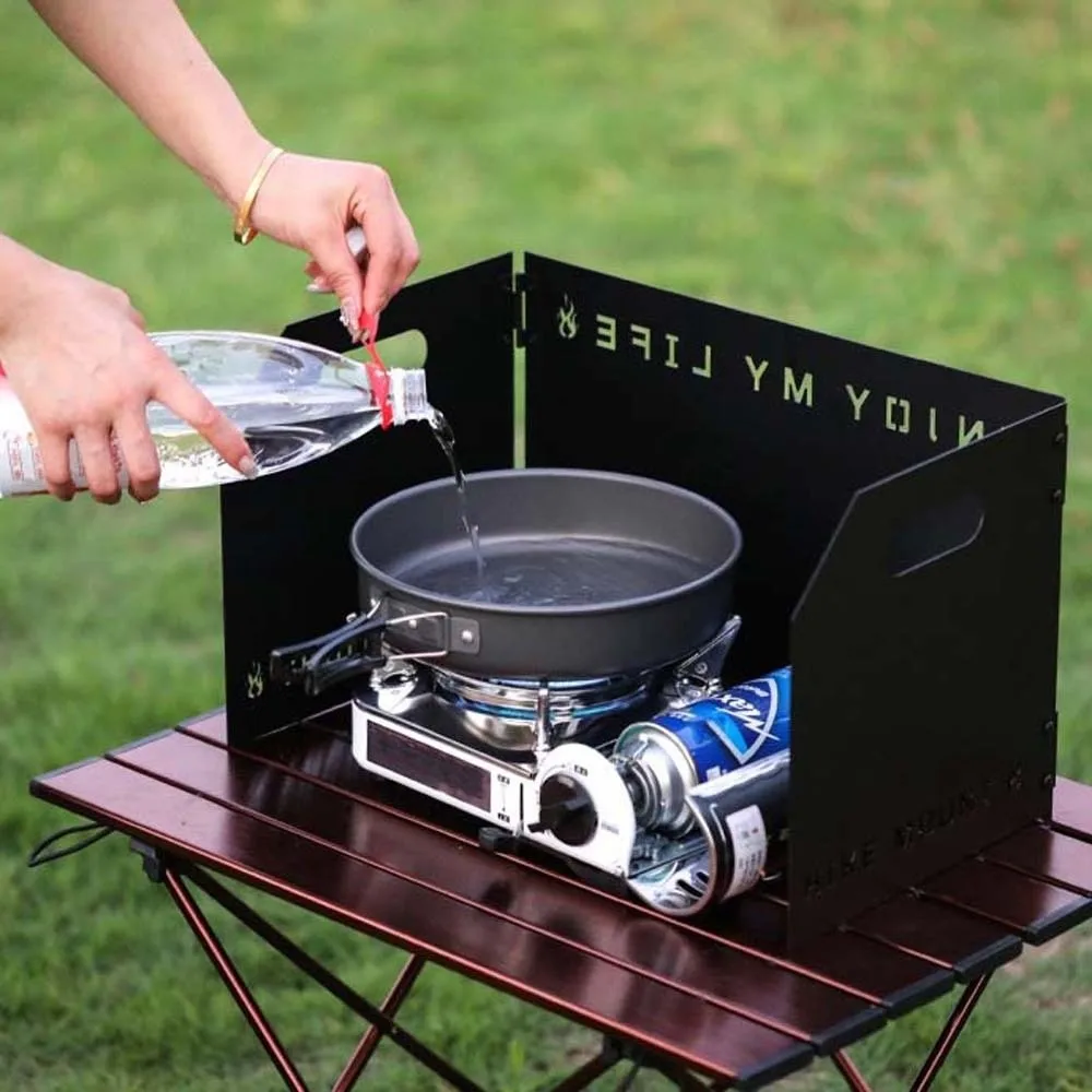 

Wind Blocker Tri-fold Stove Wind Shield Compact Solid Color Cookware Windshield Portable Durable Cooker Wind Protection Travel