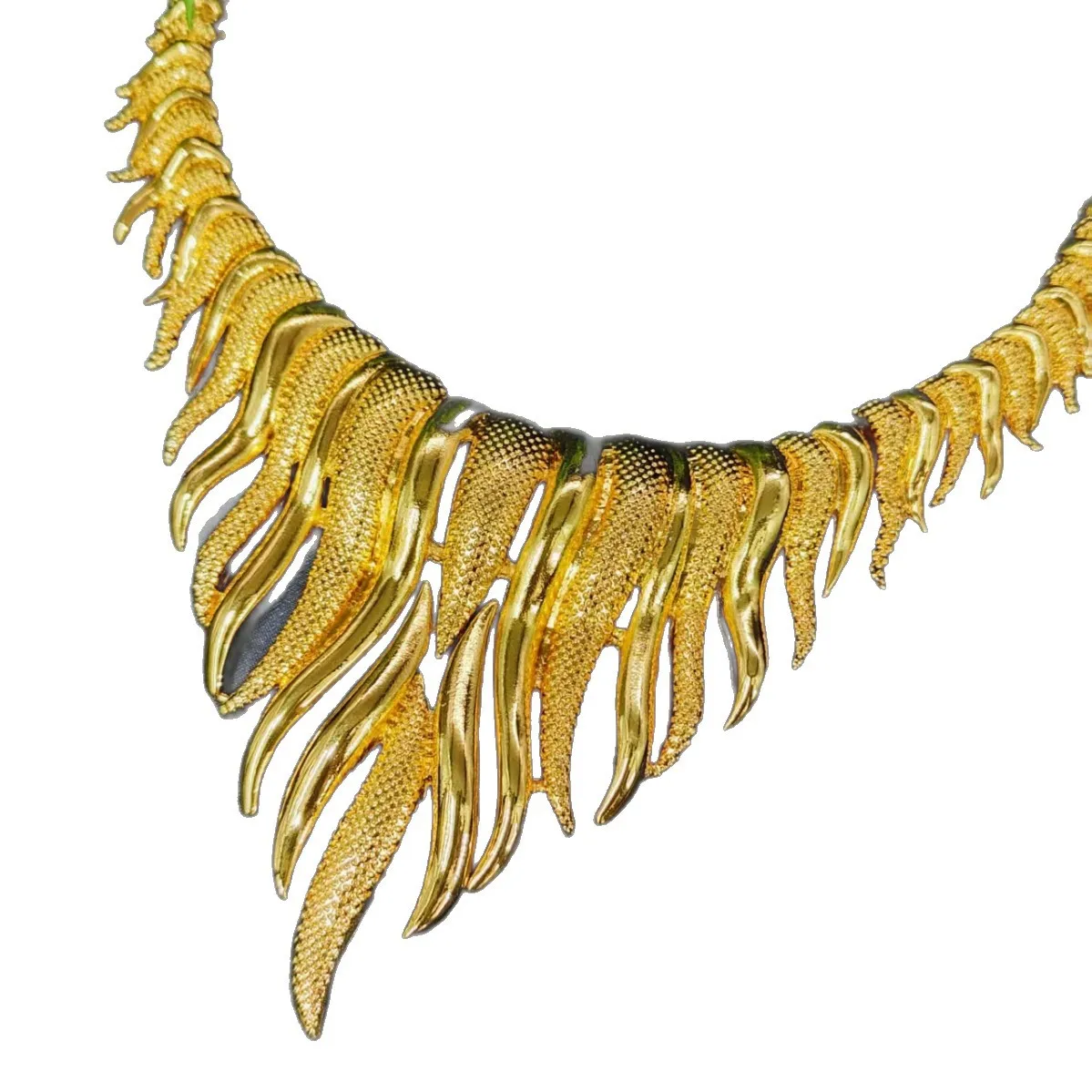 Retro Fashion Four Piece Jewelry Set Super Large Size Gold Plated Earring Necklace Ring Bracelet Brass Middle East Wedding Jewel
