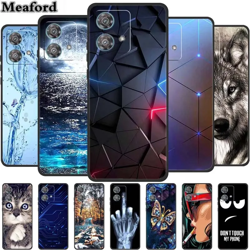 For Motorola Edge 40 Neo Case Animals TPU Soft Silicone Phone Cover for Moto Edge 40 Neo 5G Edge40 Neo Shockproof Wolf Fundas